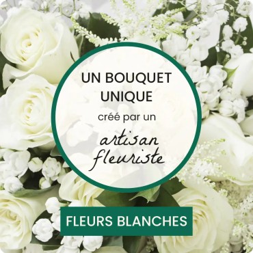 Bouquet deuil blanc du fleuriste