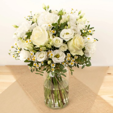 Bouquet de fleurs BLANC PERLE