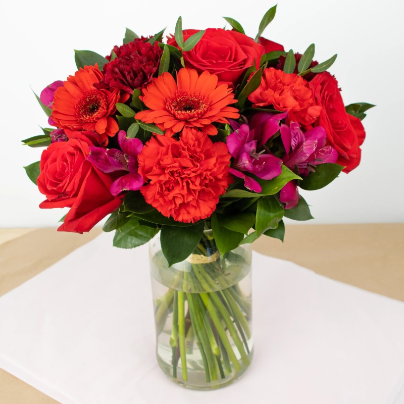 Bouquet de fleurs ROUGE ECLAT