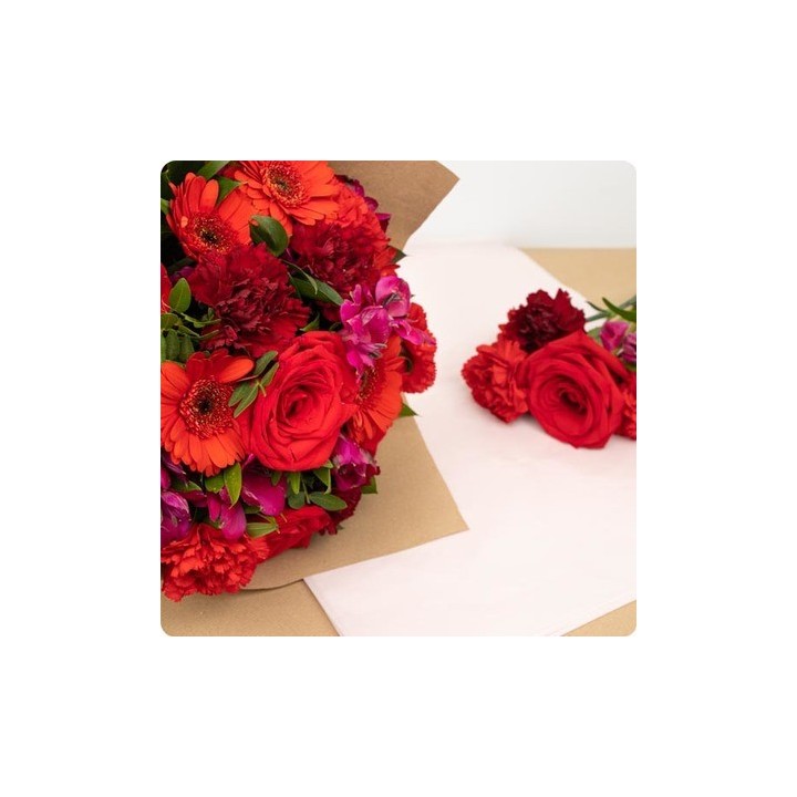 Bouquet de fleurs ROUGE ECLAT