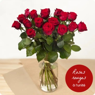 Bouquet de roses rouges à la tige
