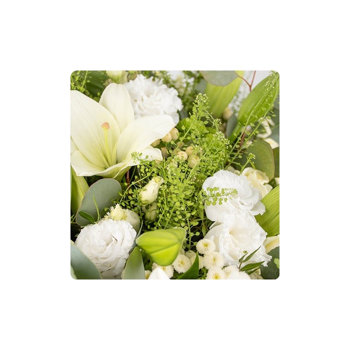Bouquet deuil PRESTIGE PARADIS BLANC