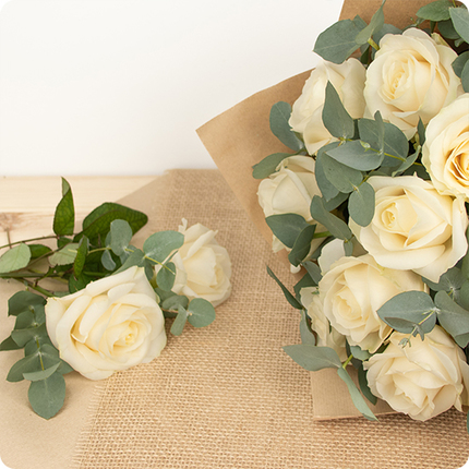 Bouquet de roses blanches